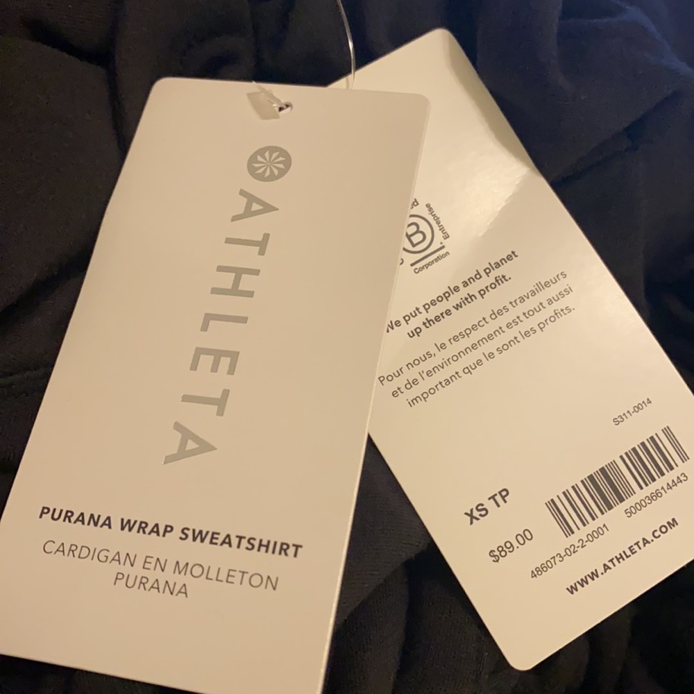 Athleta Purana Wrap Sweatshirt // Black - Picture 7 of 12